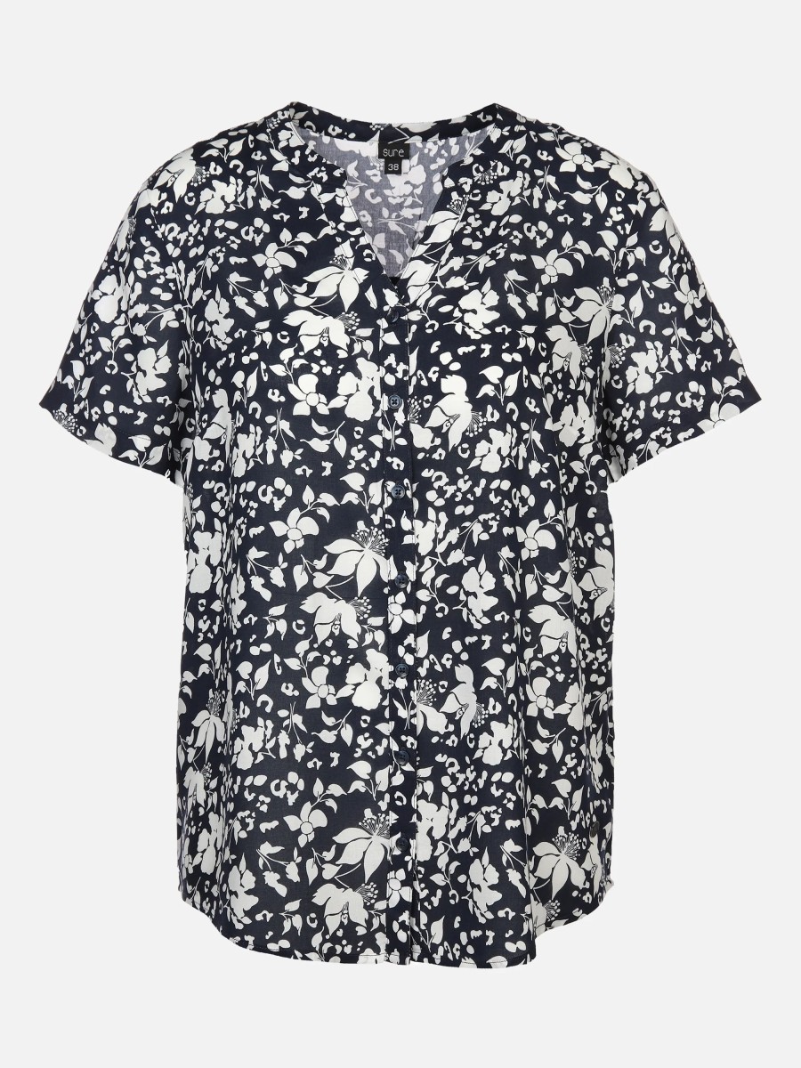 Frauen Sure Blusen | Damen Bluse Mit Hubschem Print