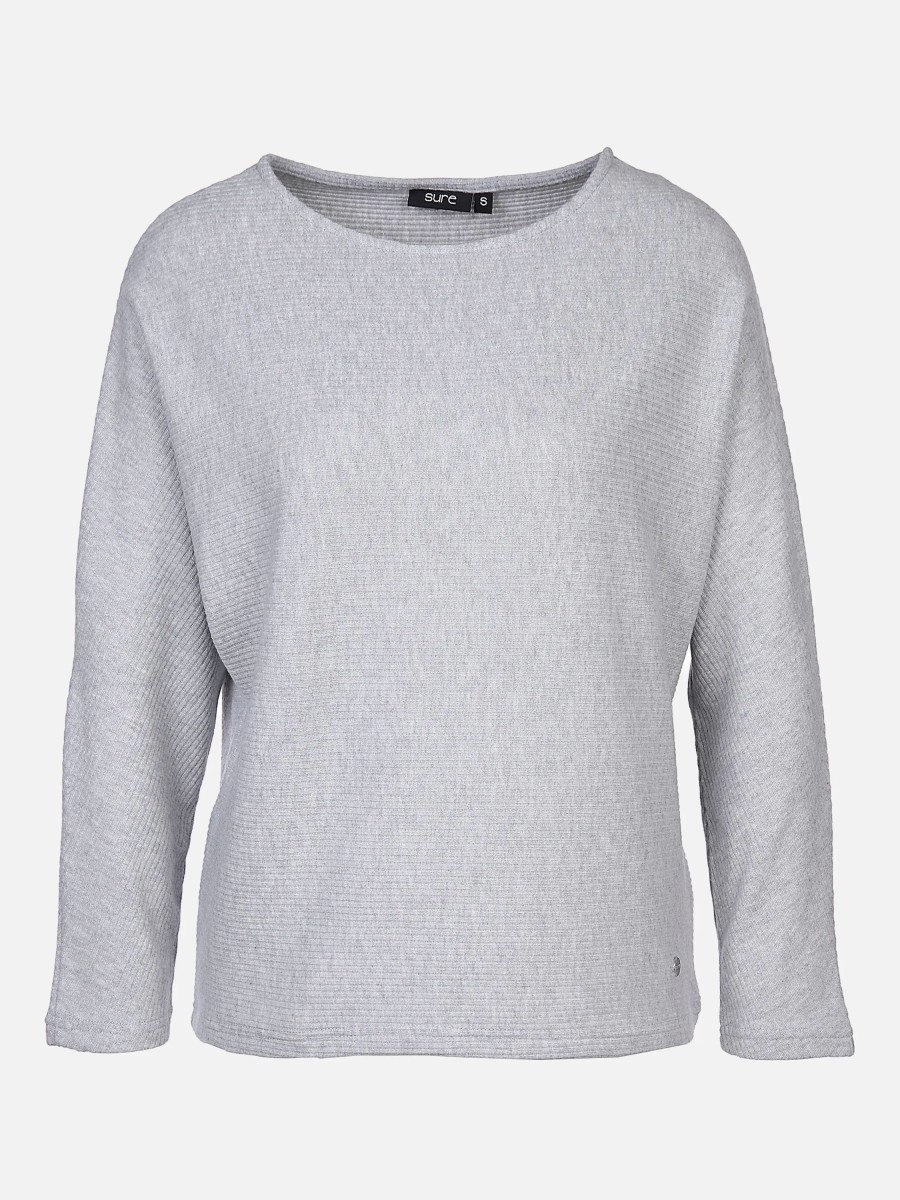 Frauen Sure Pullover & Cardigans | Damen Fledermausshirt In Rippoptik