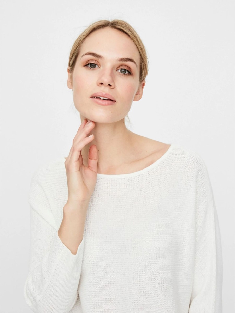 Frauen Vero Moda Pullover & Cardigans | Vero Moda Vmnora 3/4 Boatneck B Strickpullover