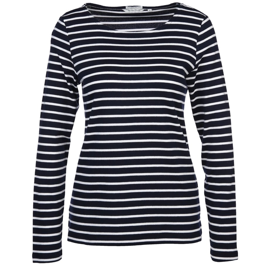 Frauen Tom Tailor Shirts & Tops | Damen Ringel-Longsleeve