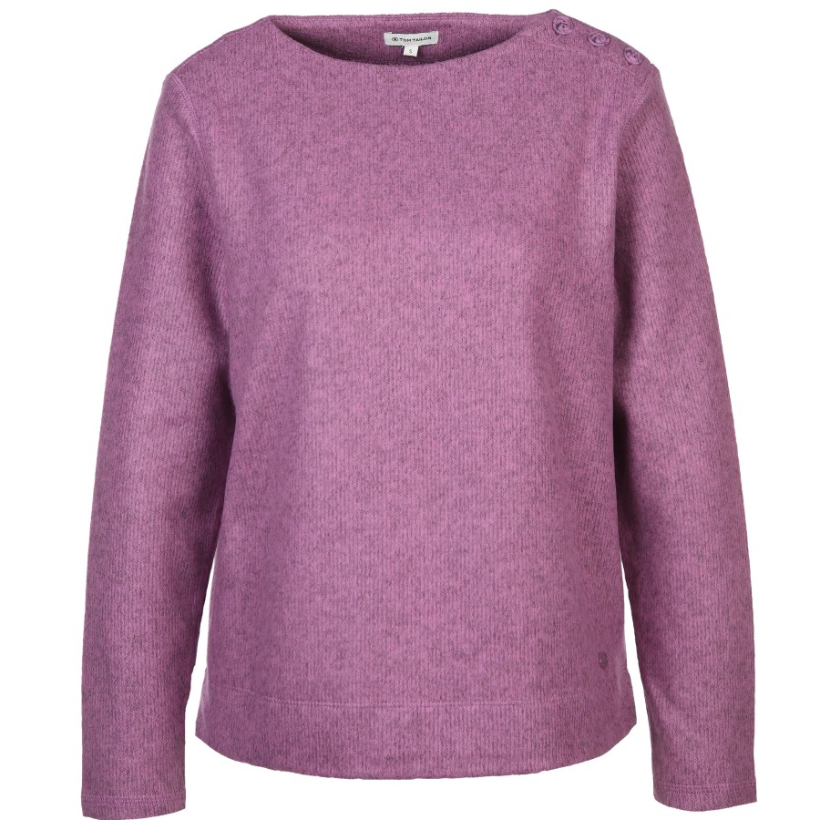 Frauen Tom Tailor Pullover & Cardigans | Damen Sweatpullover In Melierter Optik