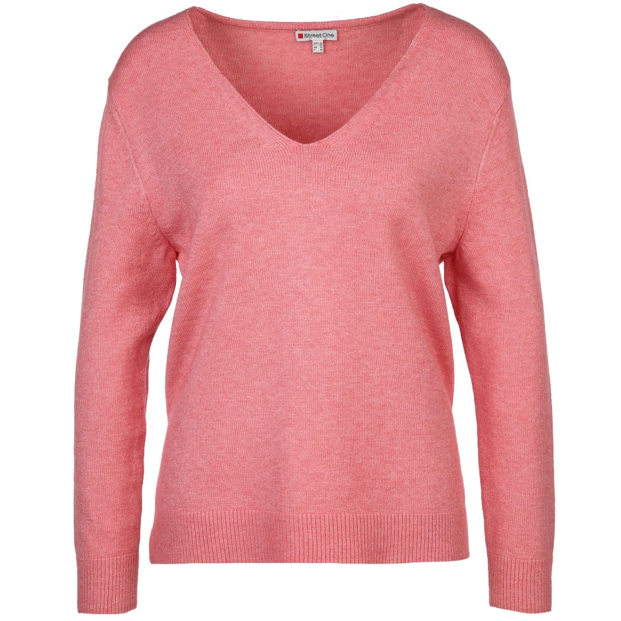 Frauen Street One Pullover & Cardigans | Damen Flauschshirt In Melierter Optik