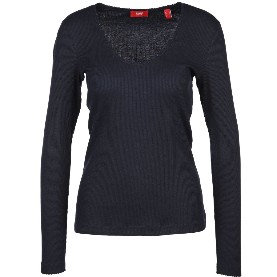 Frauen Esprit Shirts & Tops | Damen Langarmshirt In Rippoptik