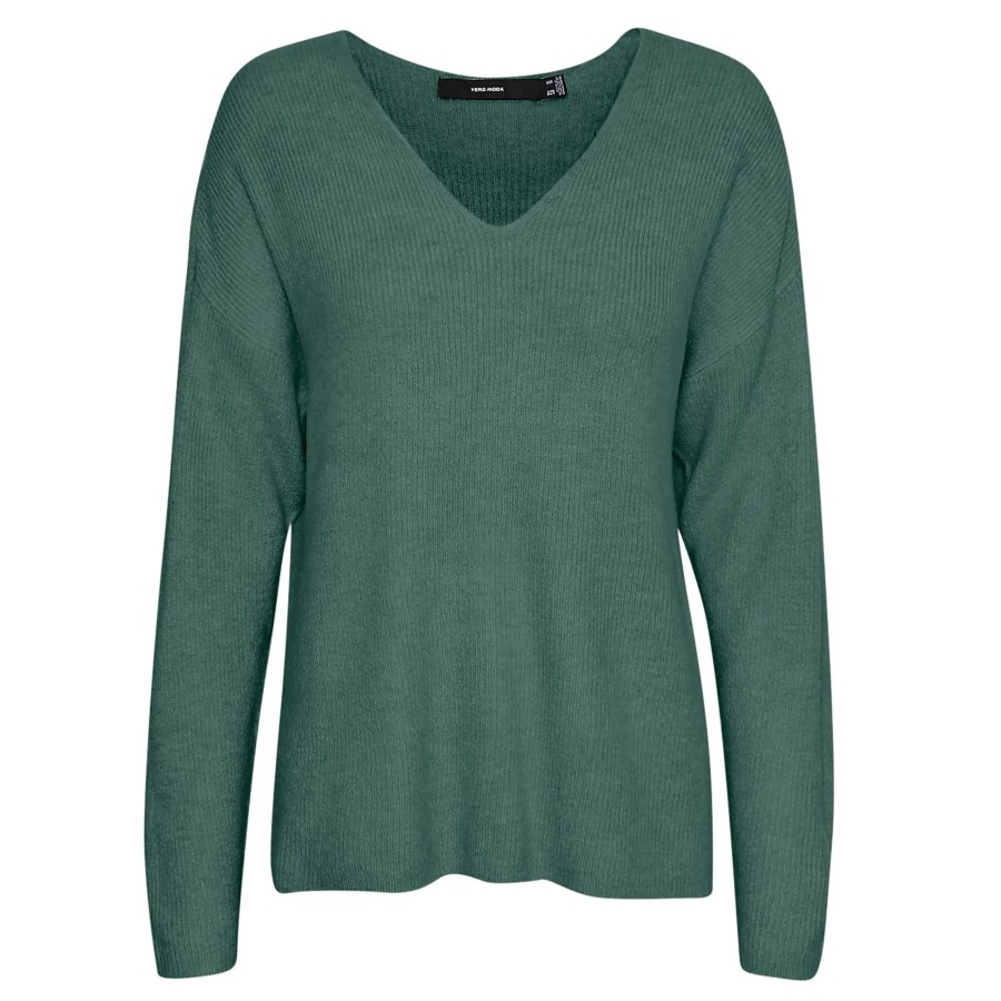 Frauen Vero Moda Pullover & Cardigans | Vero Moda Vmcrewlefile Ls V-Nec Strickpullover