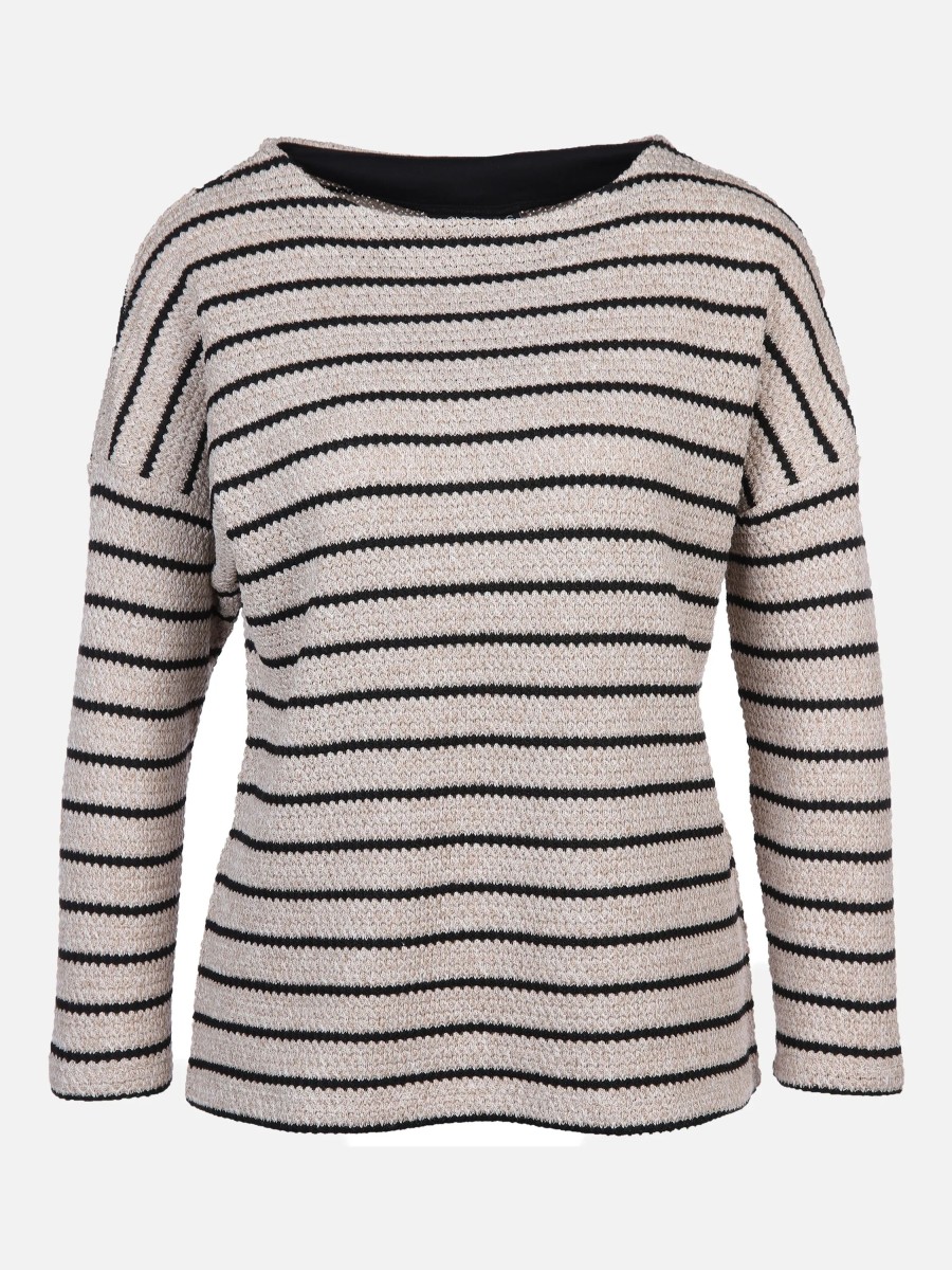 Frauen Sure Pullover & Cardigans | Damen Sweatshirt Mit Streifen Und 3/4 Armel