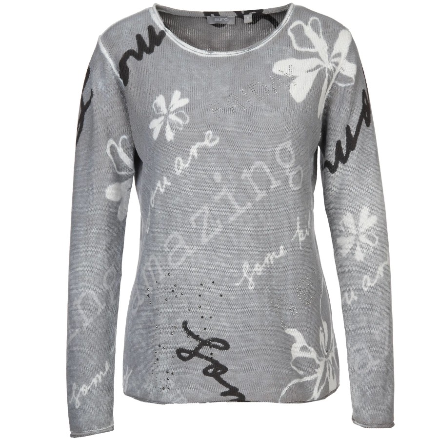 Frauen Sure Pullover & Cardigans | Damen Strickpullover Mit Printdetails Und Ziernieten