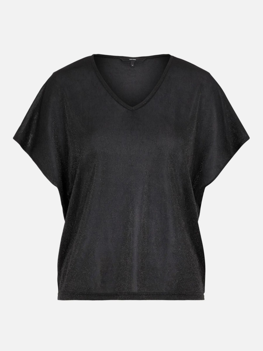 Frauen Vero Moda Shirts & Tops | Vero Moda Vmdenise Ss V-Neck To Glitzershirt