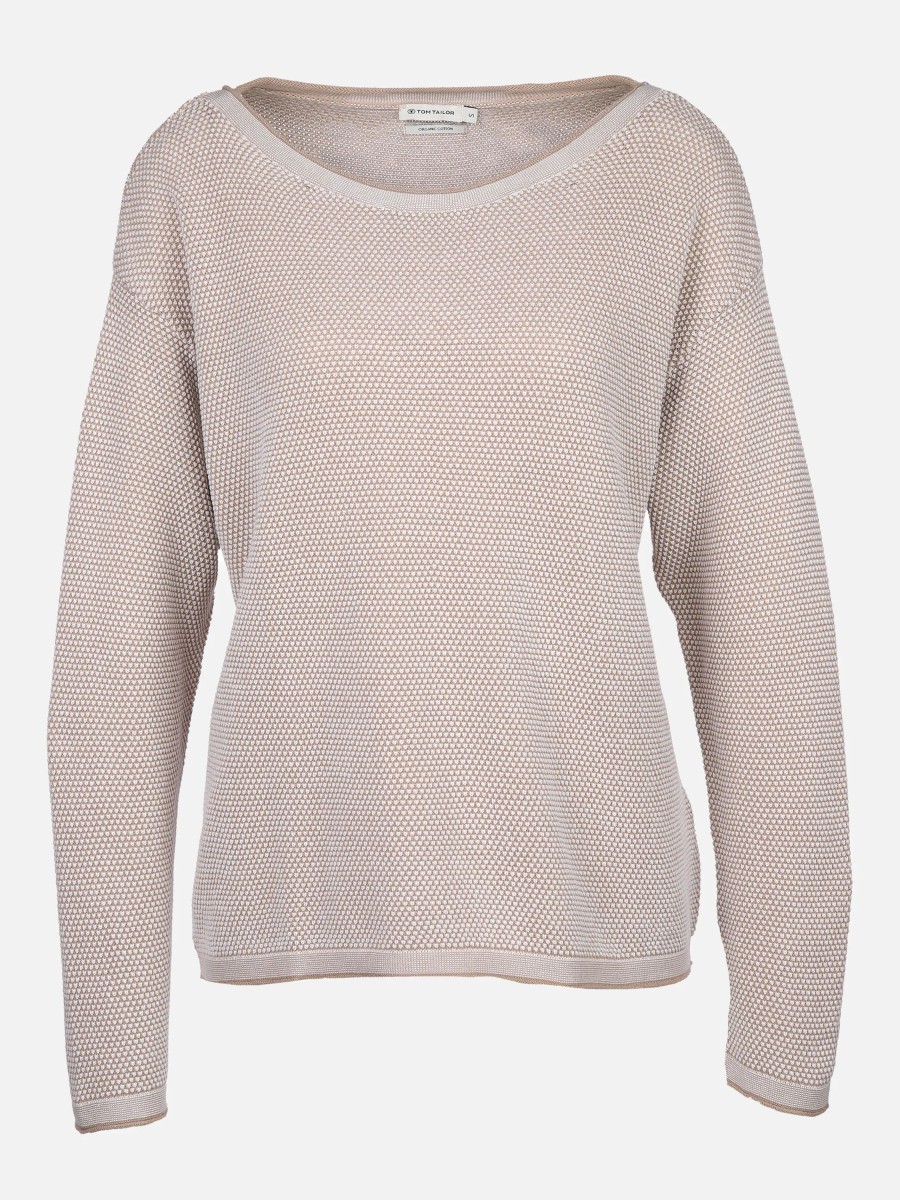 Frauen Tom Tailor Pullover & Cardigans | Damen Pullover In Waffelstruktur