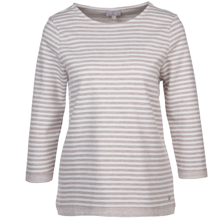 Frauen Sure Shirts & Tops | Damen Streifenshirt Mit 3/4 Arm