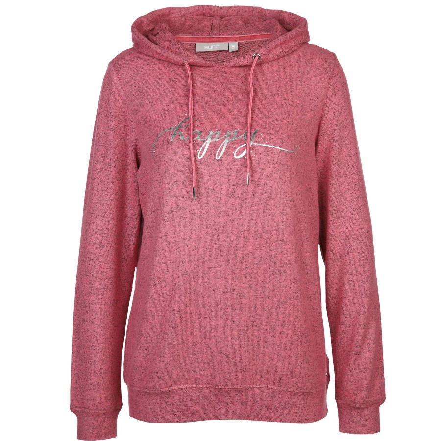 Frauen Sure Pullover & Cardigans | Damen Flauschhoodie Mit Folienprint