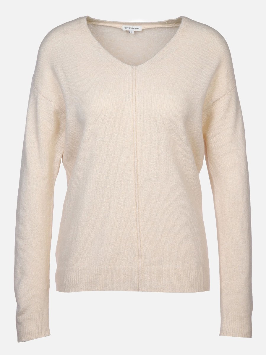 Frauen Tom Tailor Pullover & Cardigans | Damen Strickpullover Mit V-Ausschnitt