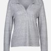 Frauen Tom Tailor Shirts & Tops | Damen Poloshirt Mit Langen Armeln