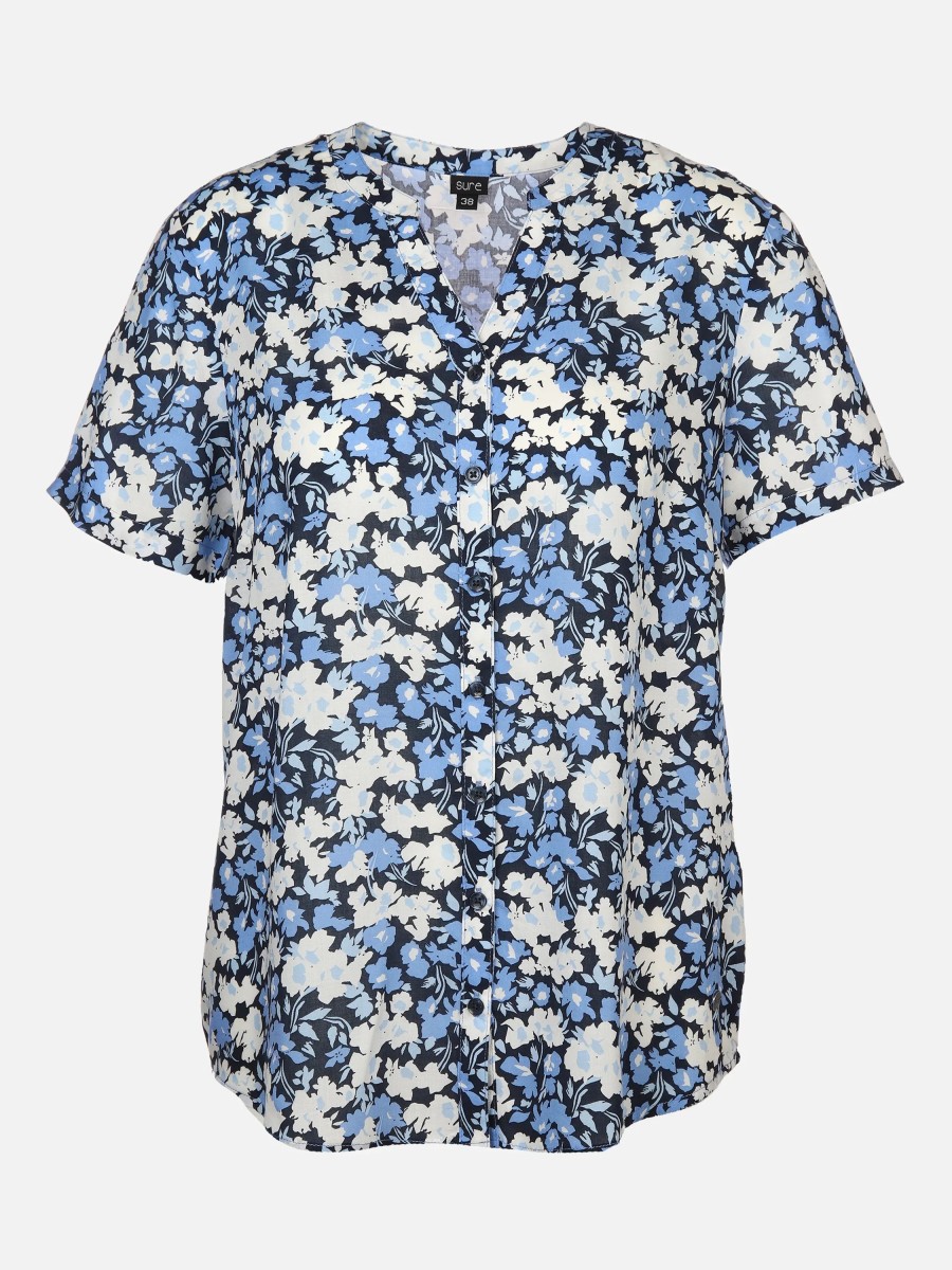 Frauen Sure Blusen | Damen Bluse Mit Hubschem Print