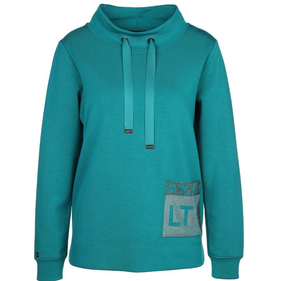 Frauen Lisa Tossa Pullover & Cardigans | Damen Sweatshirt Mit Stehkrage Und Bindeband