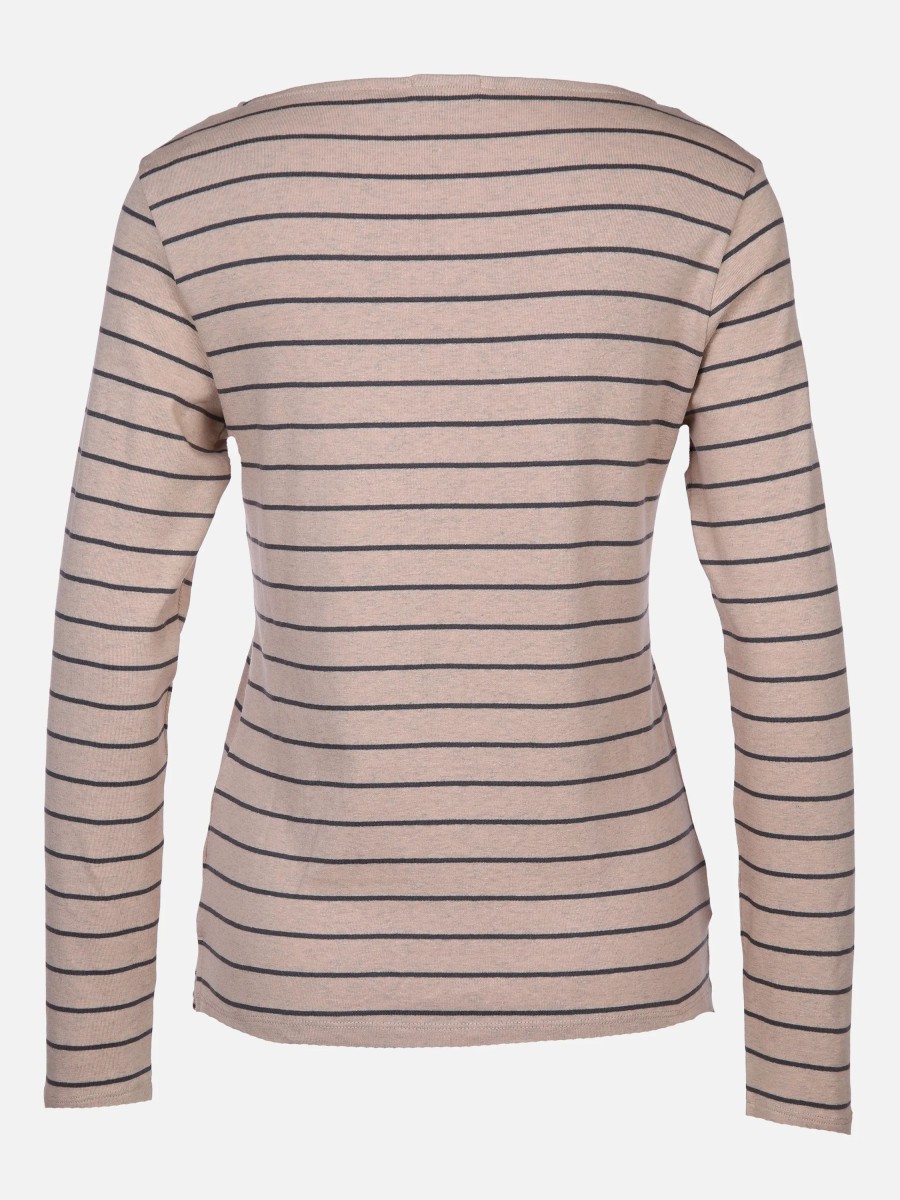 Frauen Tom Tailor Shirts & Tops | Damen Longsleeve Im Streifenlook