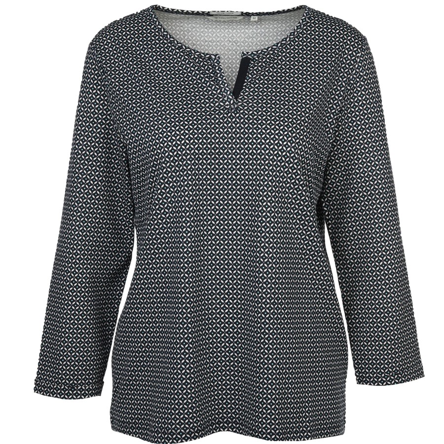 Frauen Tom Tailor Blusen | Damen Langarmshirt Mit Alloverprint