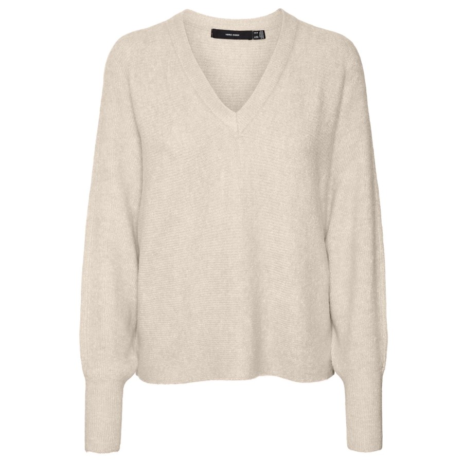 Frauen Vero Moda Pullover & Cardigans | Vero Moda Vmemerald Lefile Ls V Strickpullover