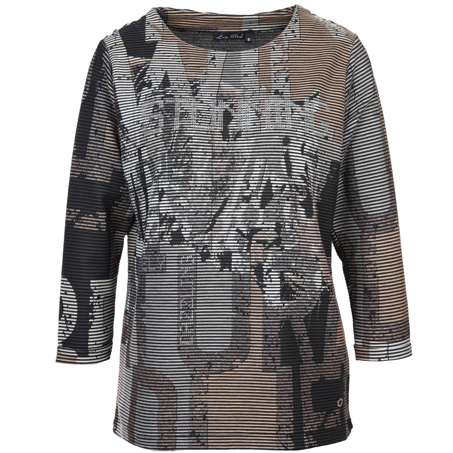 Frauen Lisa Tossa Shirts & Tops | Damen Rippshirt Mit Glitzersteinchen