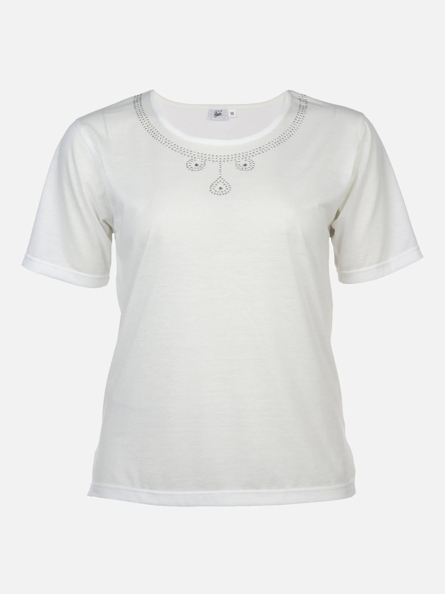 Frauen Sonja Blank Grose Grosen | Grose Grosen Shirt Mit Glitzersteinchen