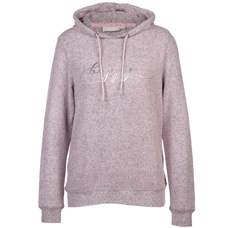 Frauen Sure Pullover & Cardigans | Damen Flauschhoodie Mit Folienprint