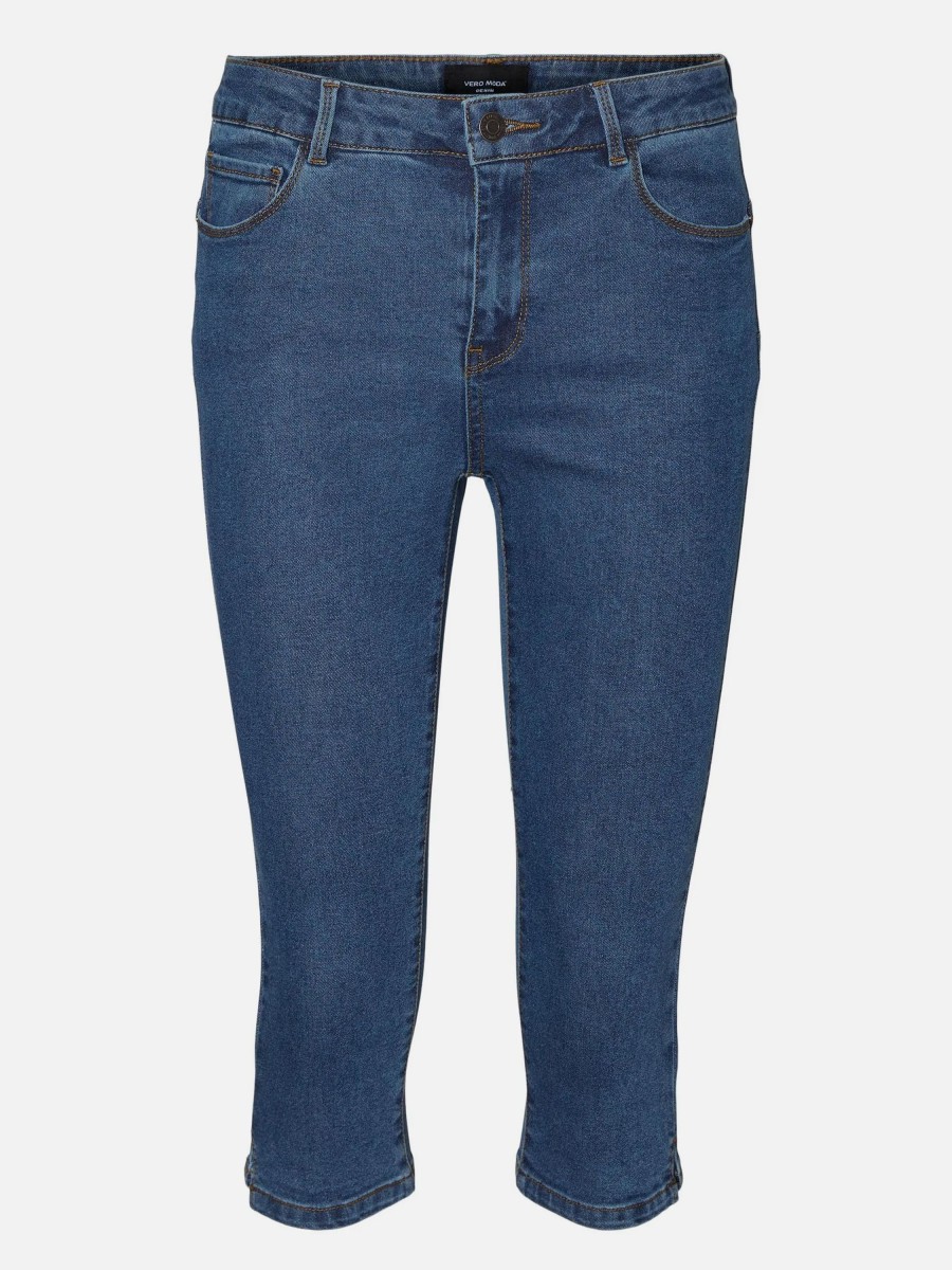 Frauen Vero Moda Hosen | Vero Moda Vmhot Seven 3/4 Dnm Capri-Jeans