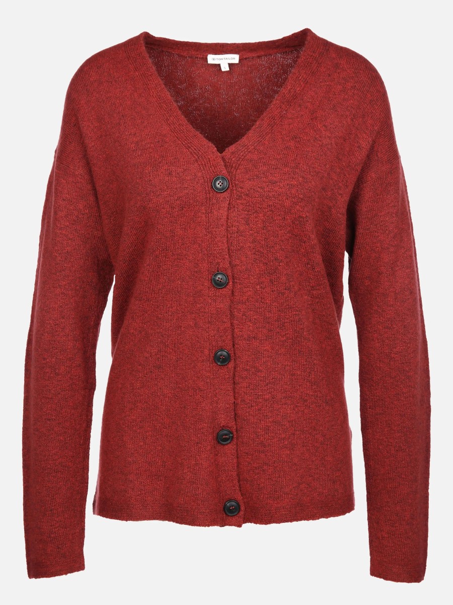 Frauen Tom Tailor Pullover & Cardigans | Damen Cardigan In Melierter Optik