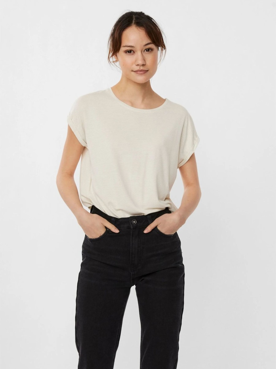 Frauen Vero Moda Shirts & Tops | Vero Moda Vmlava Plain Ss Top L Shirt