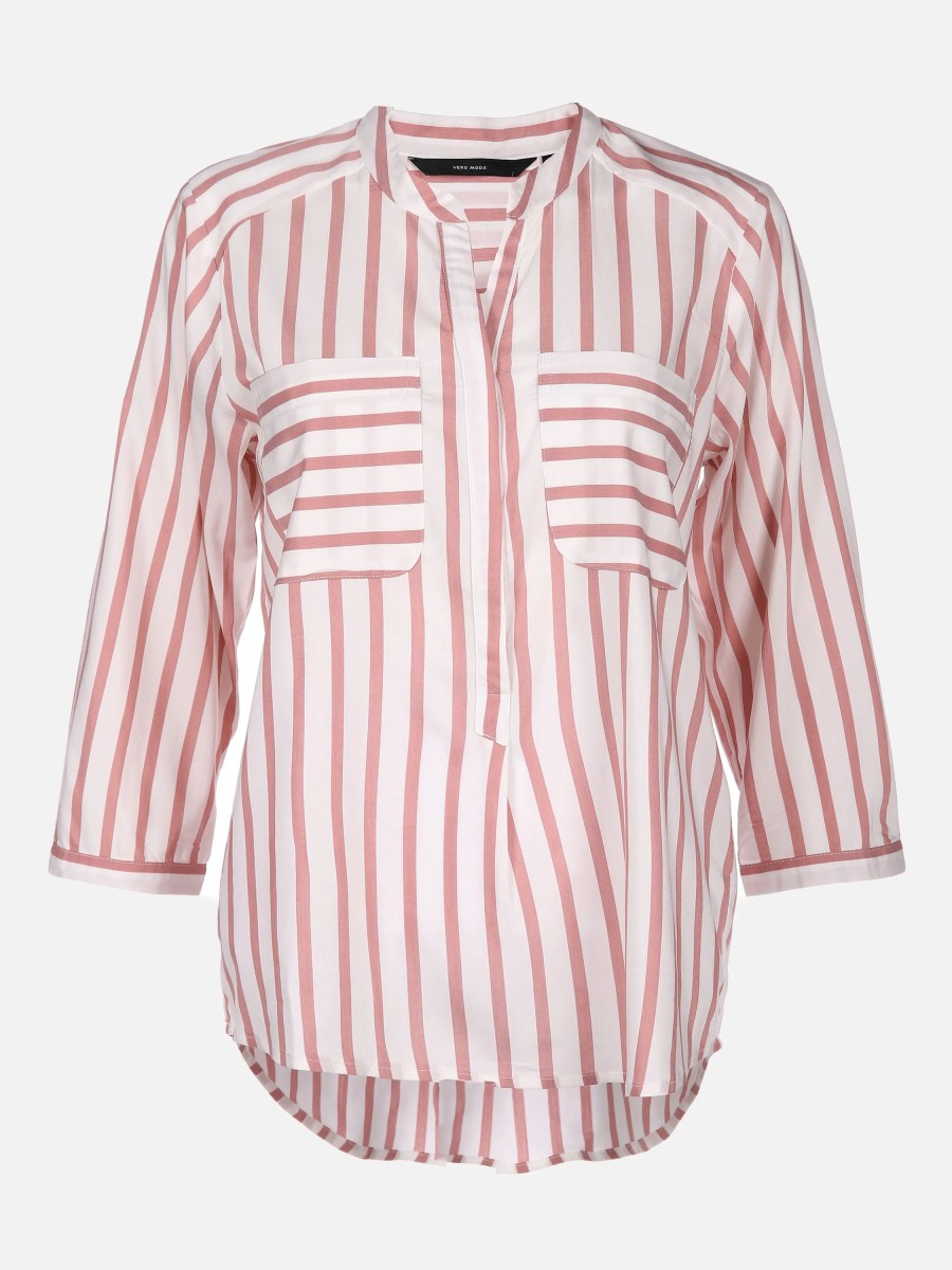 Frauen Vero Moda Blusen | Vero Moda Vmerika Stripe 3/4 Sh Bluse