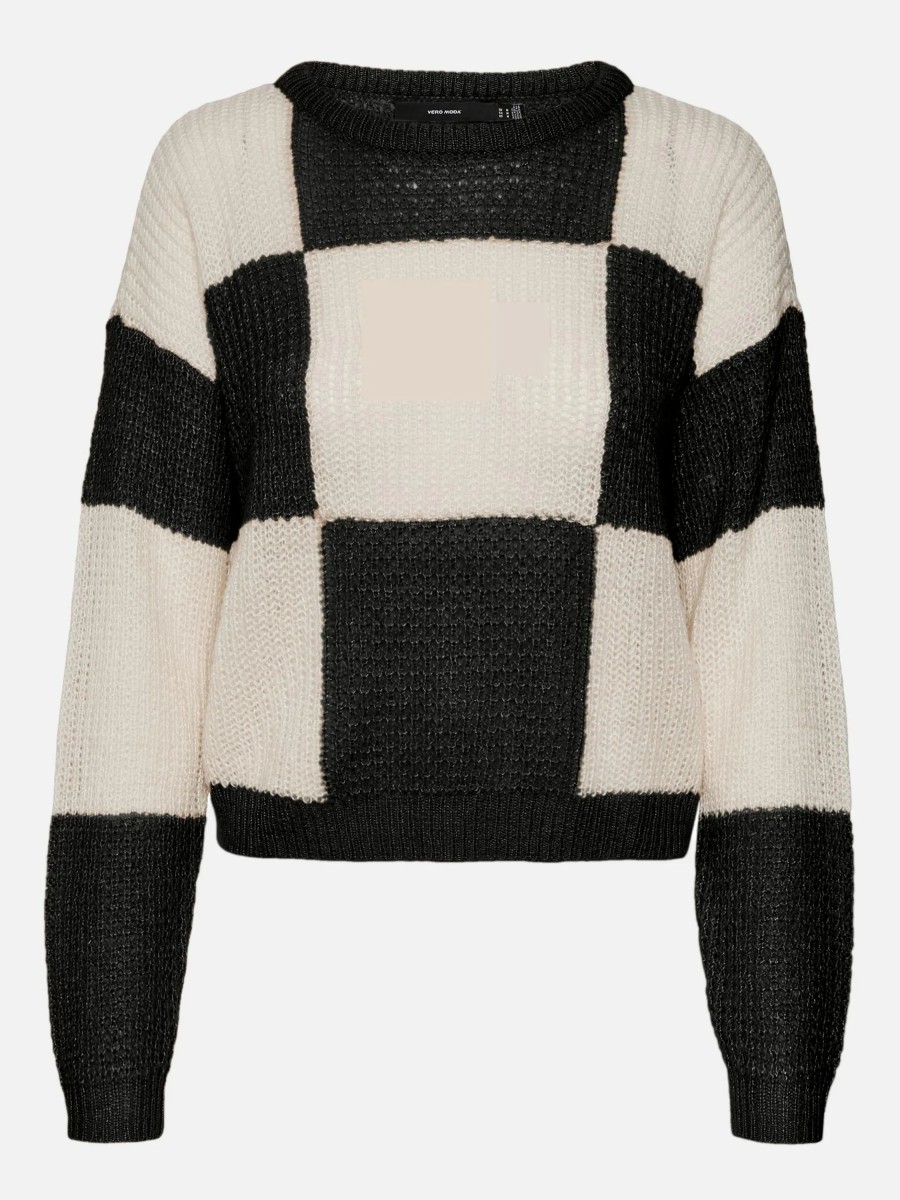 Frauen Vero Moda Pullover & Cardigans | Vero Moda Vmtaka Ls O-Neck Chec Strickpullover