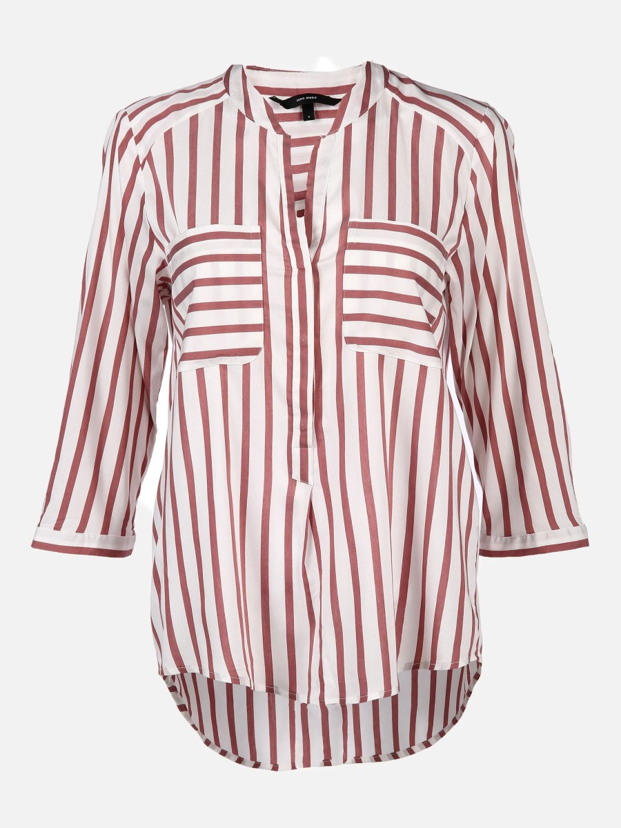 Frauen Vero Moda Blusen | Vero Moda Vmerika Stripe 3/4 Sh Bluse Mit 3/4 Arm