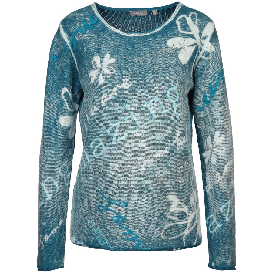 Frauen Sure Pullover & Cardigans | Damen Strickpullover Mit Printdetails Und Ziernieten