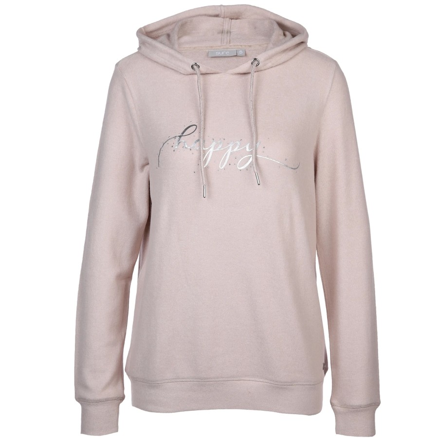 Frauen Sure Pullover & Cardigans | Damen Flauschhoodie Mit Folienprint