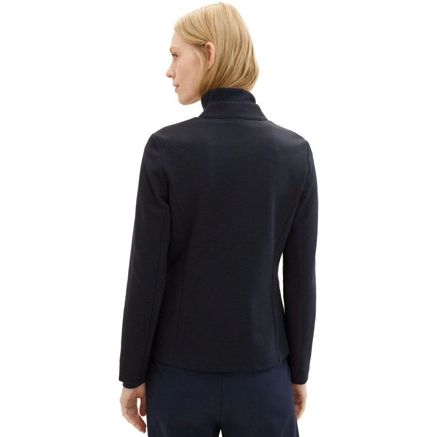 Frauen Tom Tailor Jacken & Mantel | Damen Blazer In Ottoman Ripp