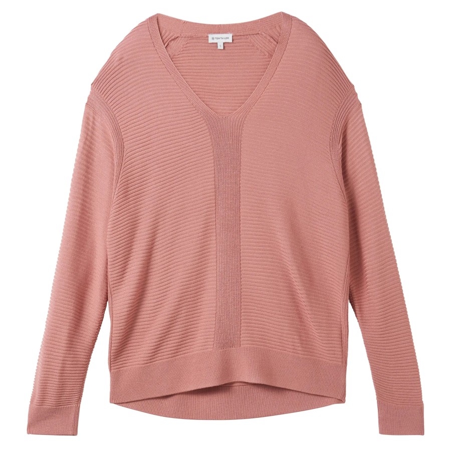 Frauen Tom Tailor Pullover & Cardigans | Damen Pullover Mit V-Ausschnitt