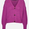 Frauen Vero Moda Pullover & Cardigans | Vero Moda Vmlea Ls V-Neck Cuff Cardigan