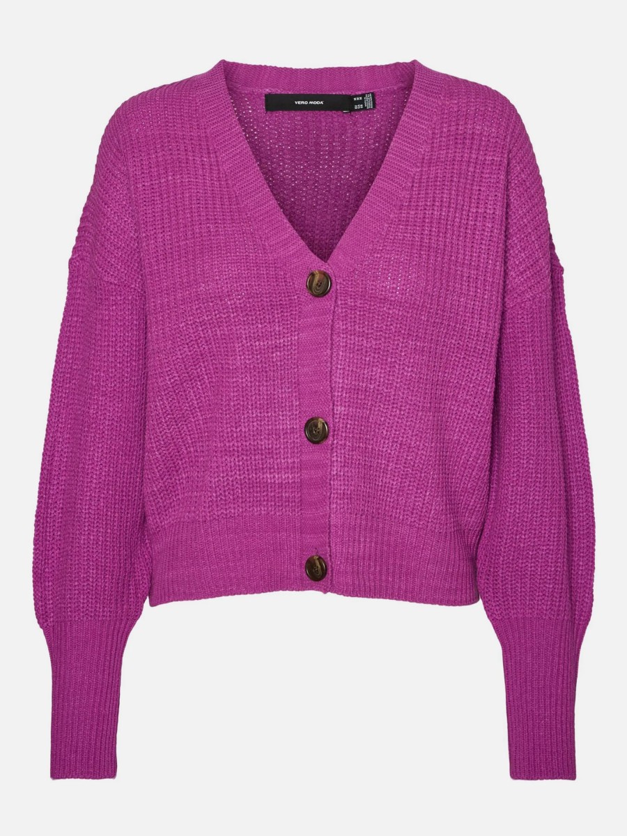 Frauen Vero Moda Pullover & Cardigans | Vero Moda Vmlea Ls V-Neck Cuff Cardigan