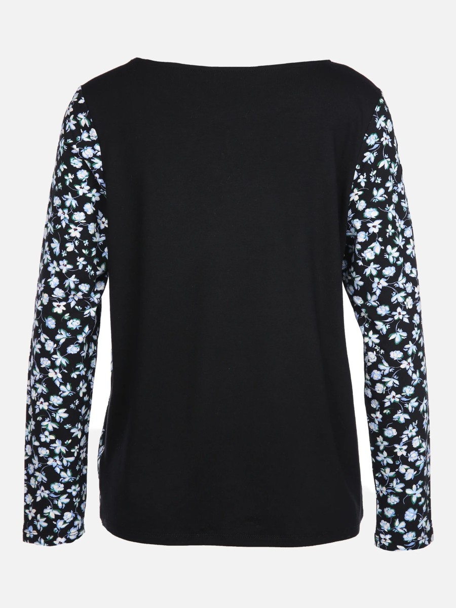 Frauen Street One Shirts & Tops | Damen Shirt Mit Blumenprint Und Nieten