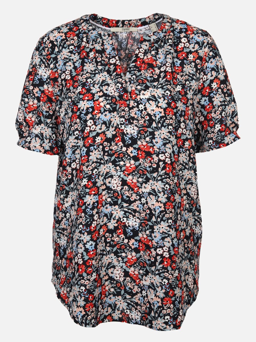 Frauen Esprit Blusen | Damen Blusenshirt Im Blumenprint