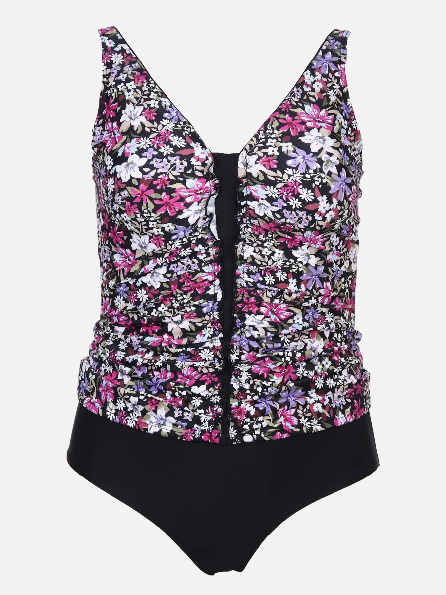 Frauen Sonja Blank Grose Grosen | Grose Grosen Tankini Mit Blumendessin