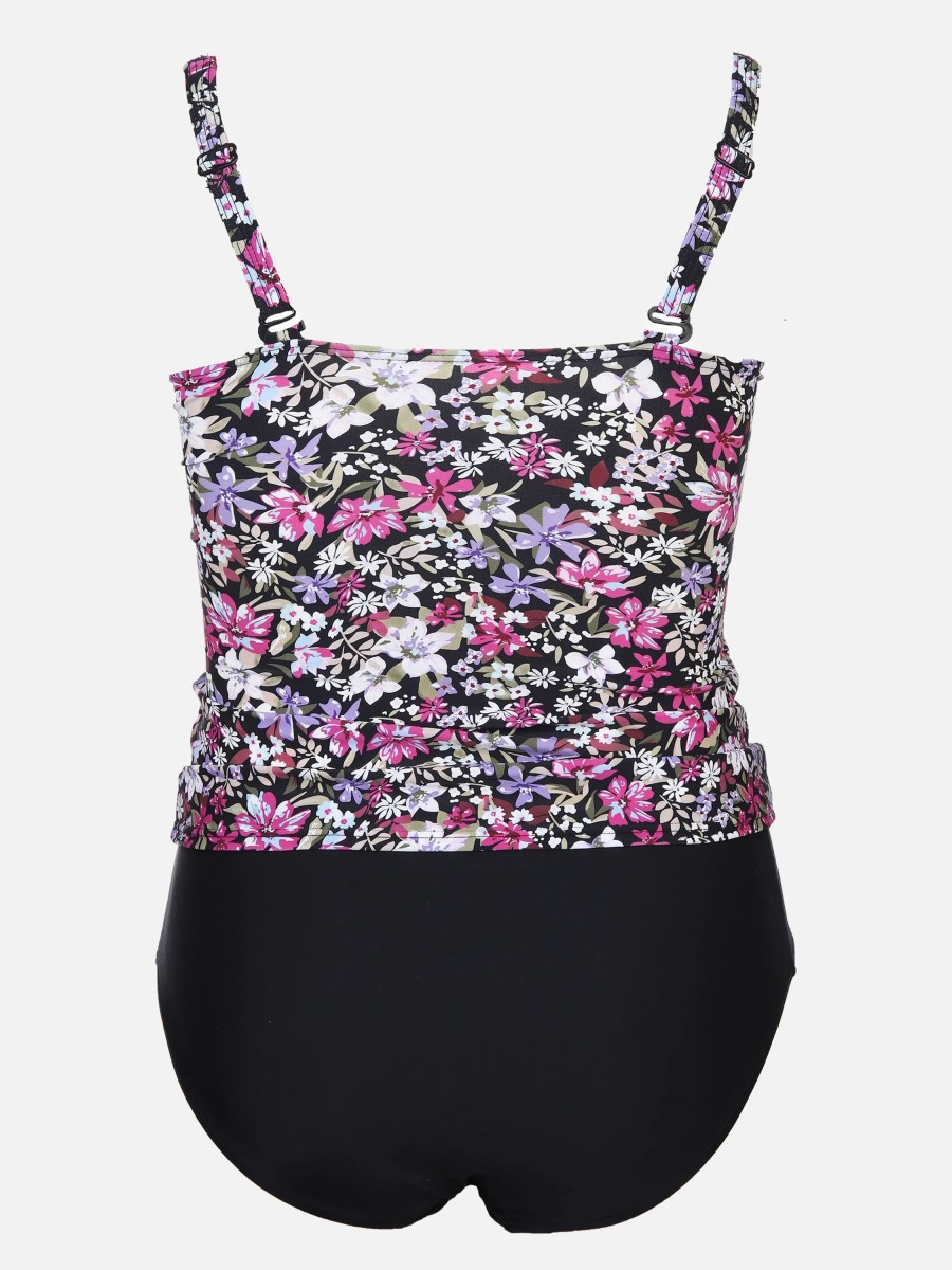 Frauen Sonja Blank Grose Grosen | Grose Grosen Tankini Mit Blumendessin